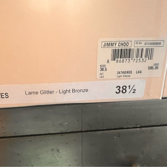 Gorgeous Jimmy Choo Light Bronze Glitter Heels size 8/38.5 in original box - Picture 6 of 9